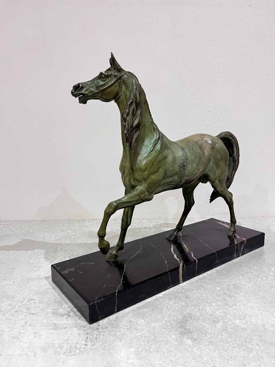 Cheval Pur Sang en régule, 20ème siècle-photo-2