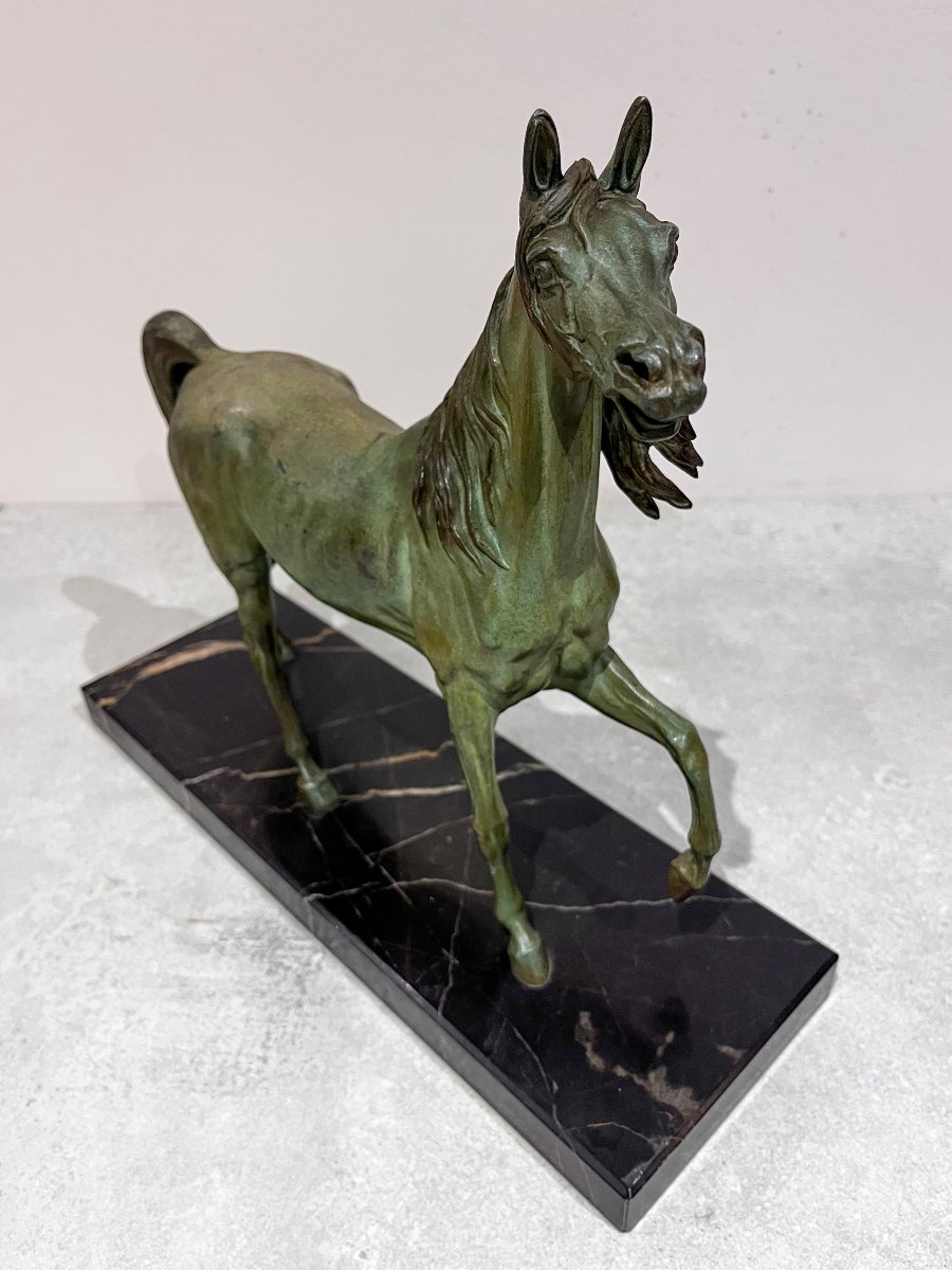 Cheval Pur Sang en régule, 20ème siècle-photo-4