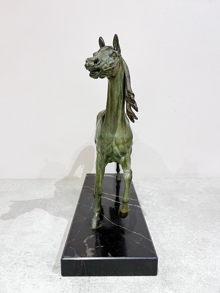 Cheval Pur Sang en régule, 20ème siècle-photo-2