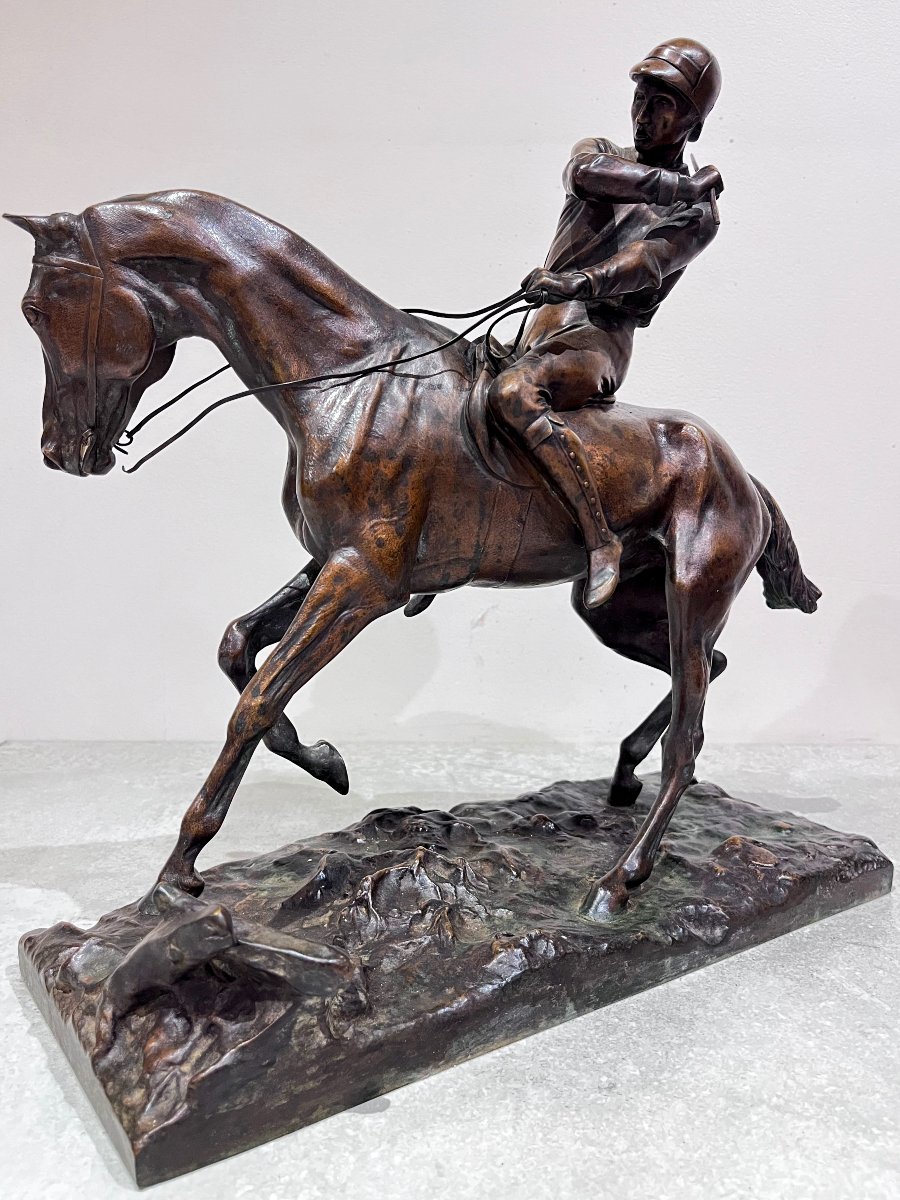 Bronze équestre "le joueur de polo" de Joseph Cuvelier, c.1860-photo-4