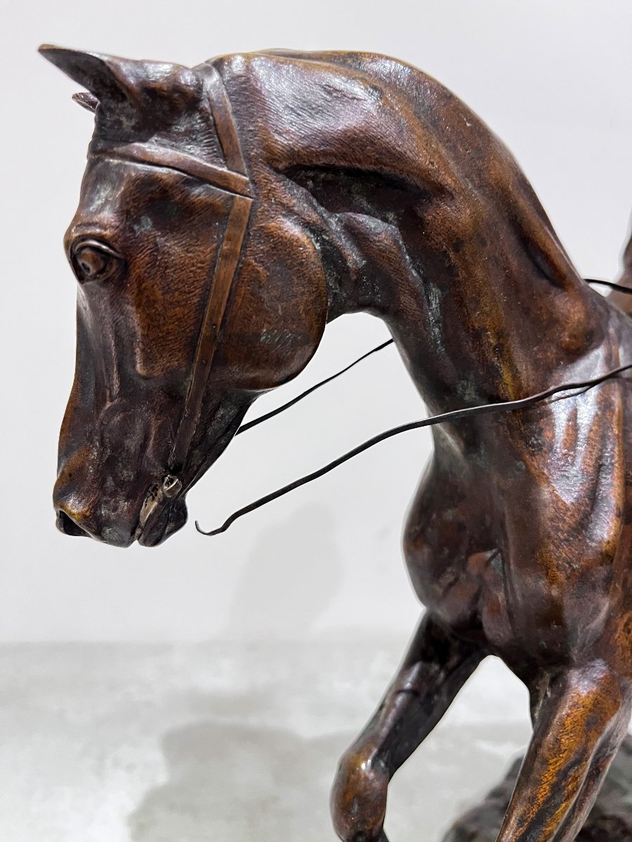 Bronze équestre "le joueur de polo" de Joseph Cuvelier, c.1860-photo-6