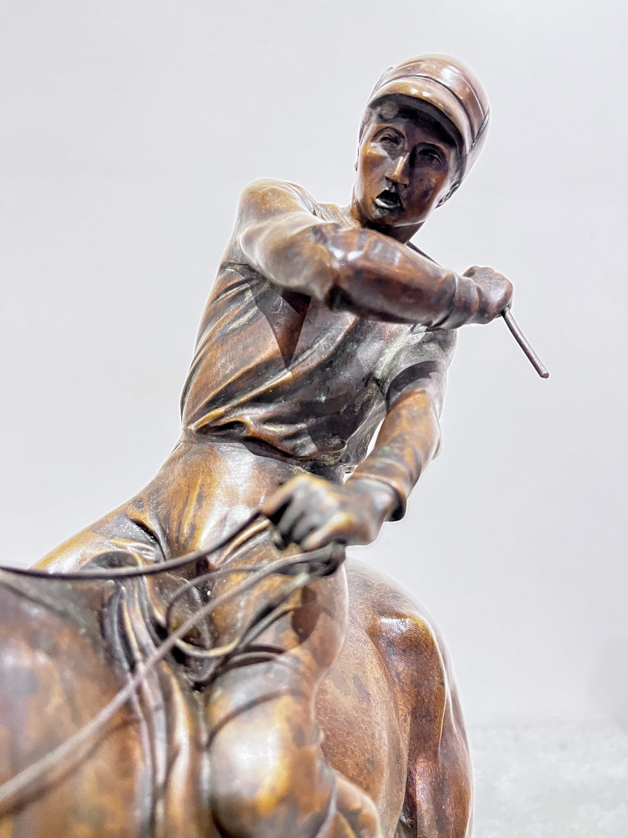 Bronze équestre "le joueur de polo" de Joseph Cuvelier, c.1860-photo-1