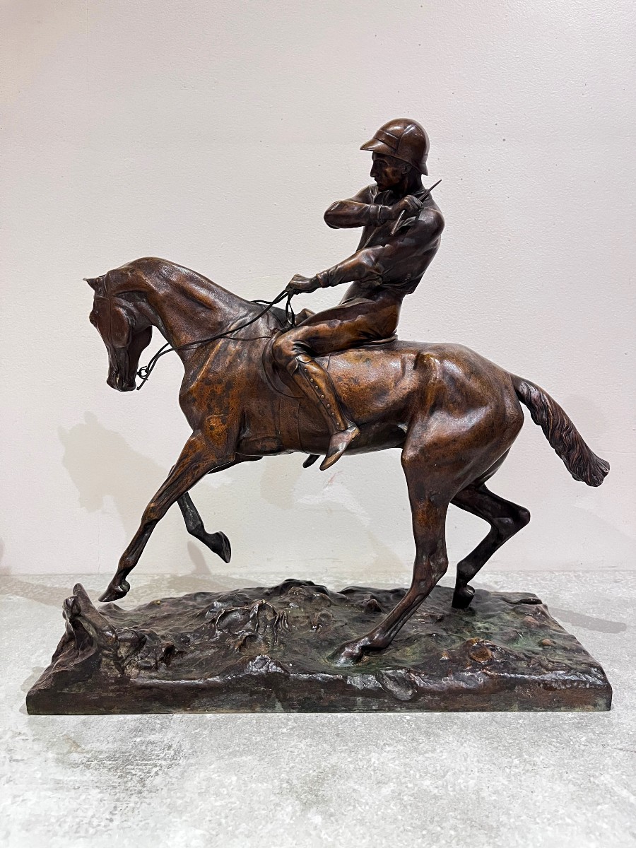 Bronze équestre "le joueur de polo" de Joseph Cuvelier, c.1860-photo-5