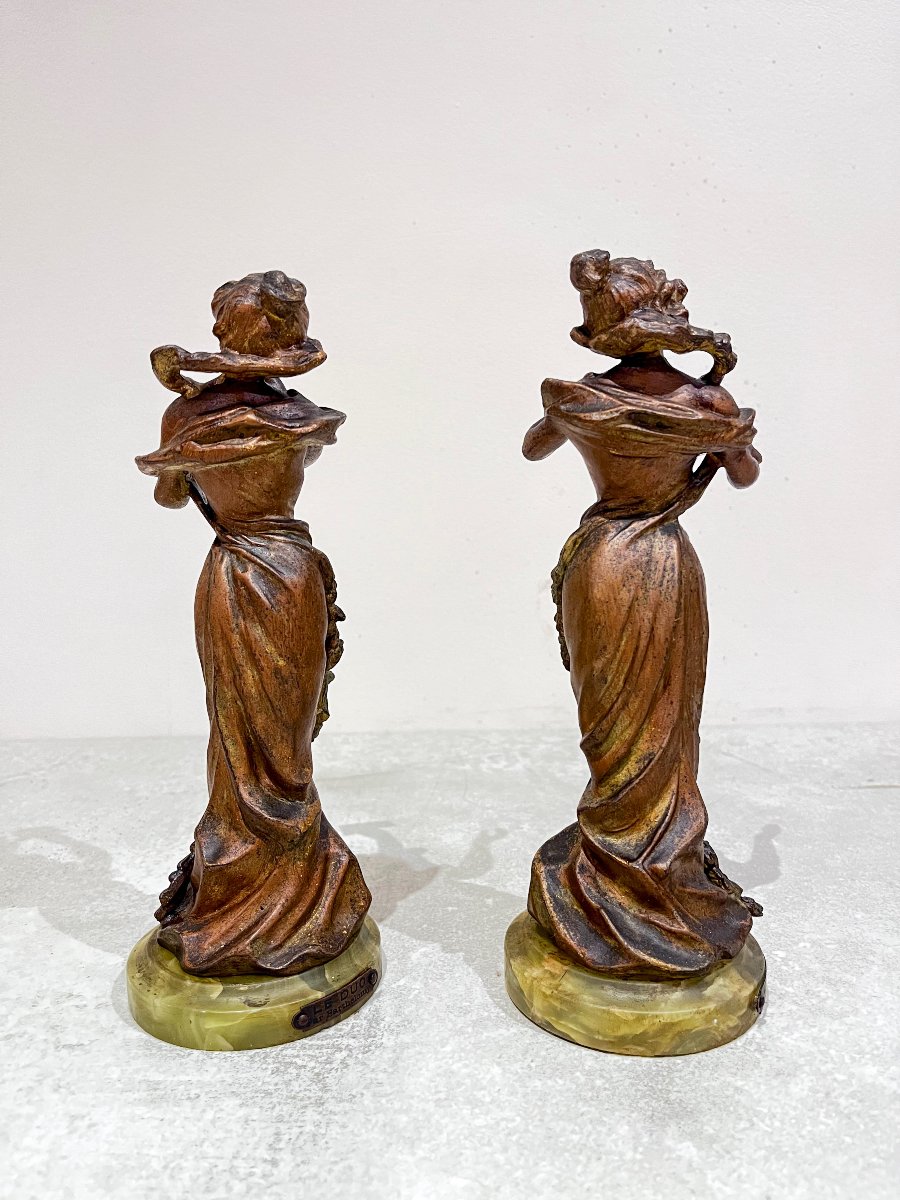 Pair Of Marvelous Spelter Figures, 20th Century-photo-3