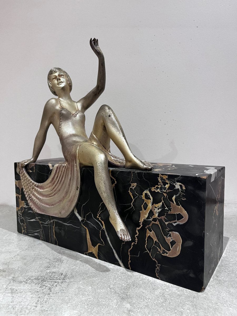 Art Deco Silver Bronze By Zoltan Kovatz-photo-3