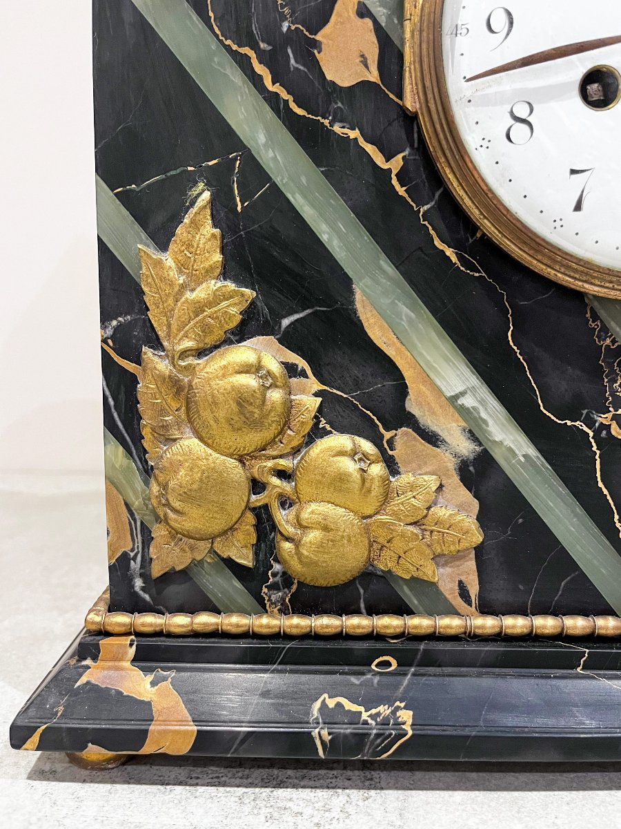 Art Deco Fireplace Surround, Clock And Cassolettes-photo-4