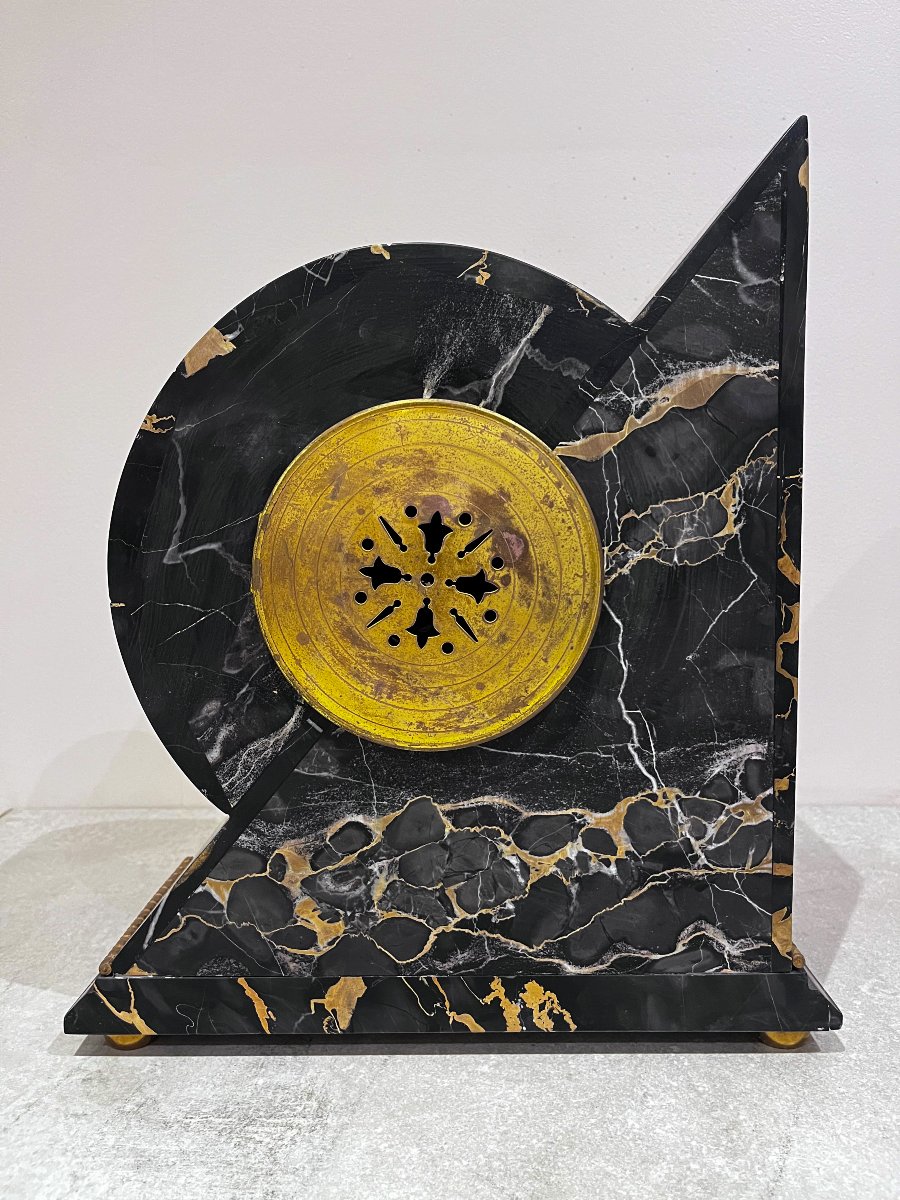 Art Deco Fireplace Surround, Clock And Cassolettes-photo-6
