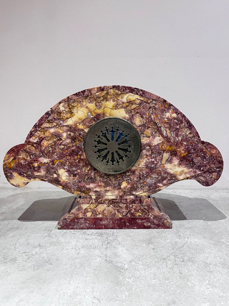 Art Deco Fireplace Surround, Clock And Cassolettes-photo-6