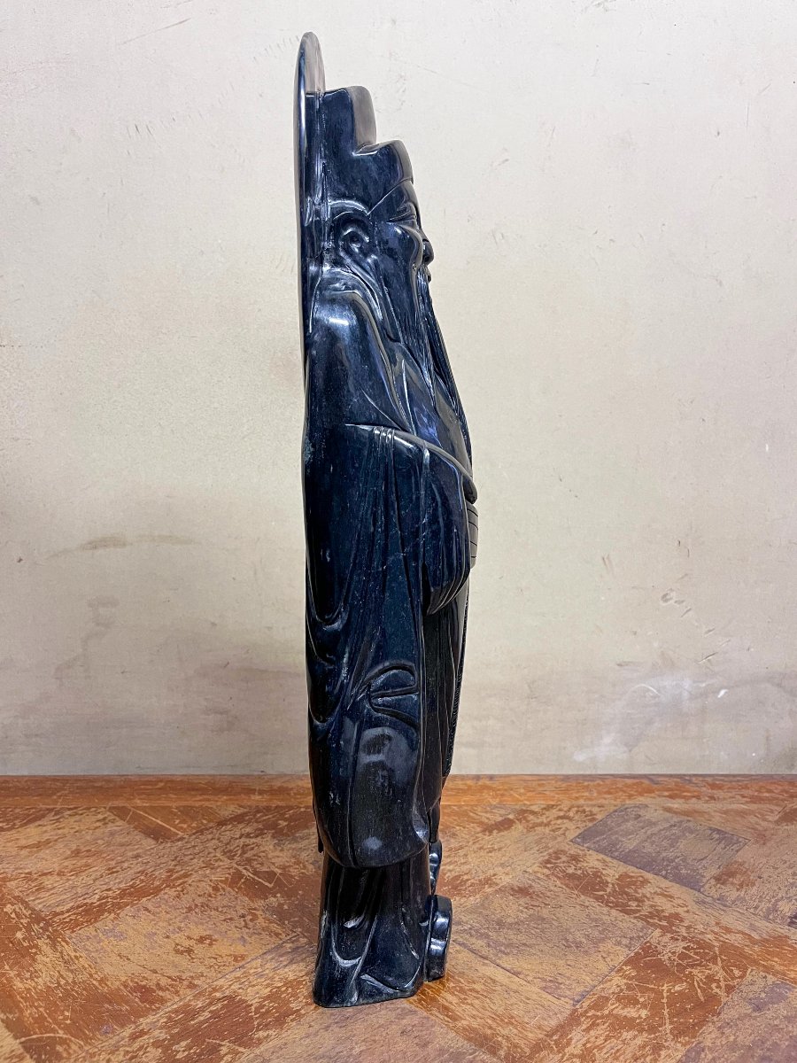 Sculpture en marbre "le vieux Chinois"-photo-1