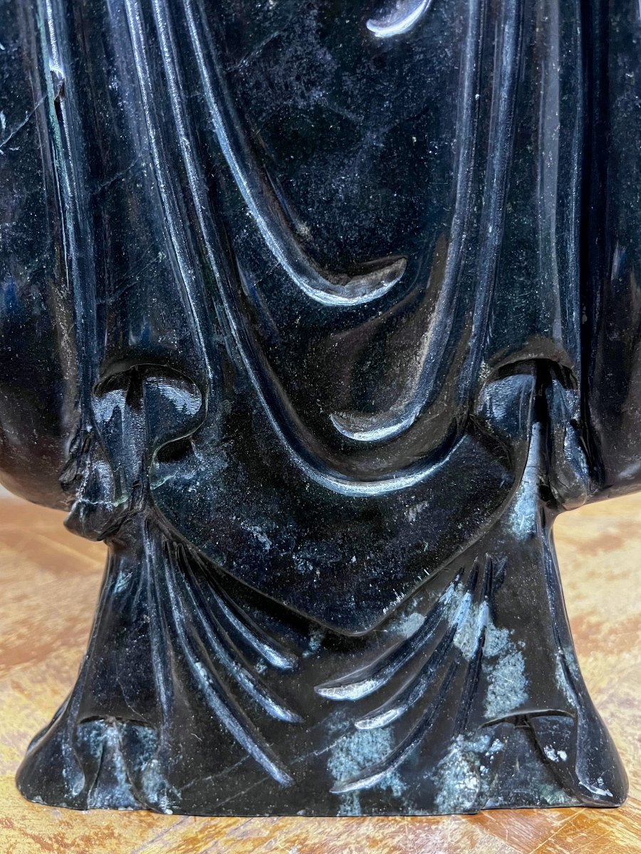 Sculpture en marbre "le vieux Chinois"-photo-4