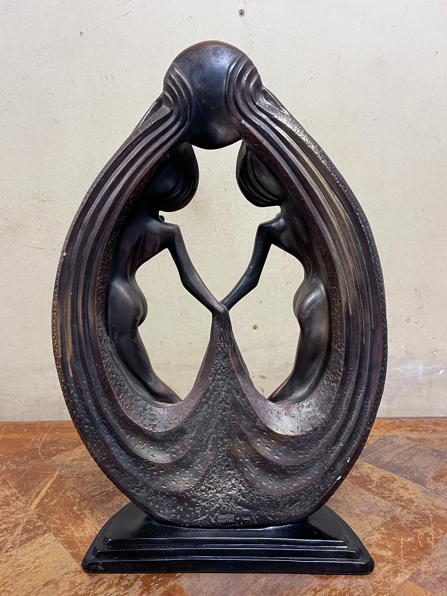 Sculpture 2 Nude Dancers By Alexander Danel-photo-3