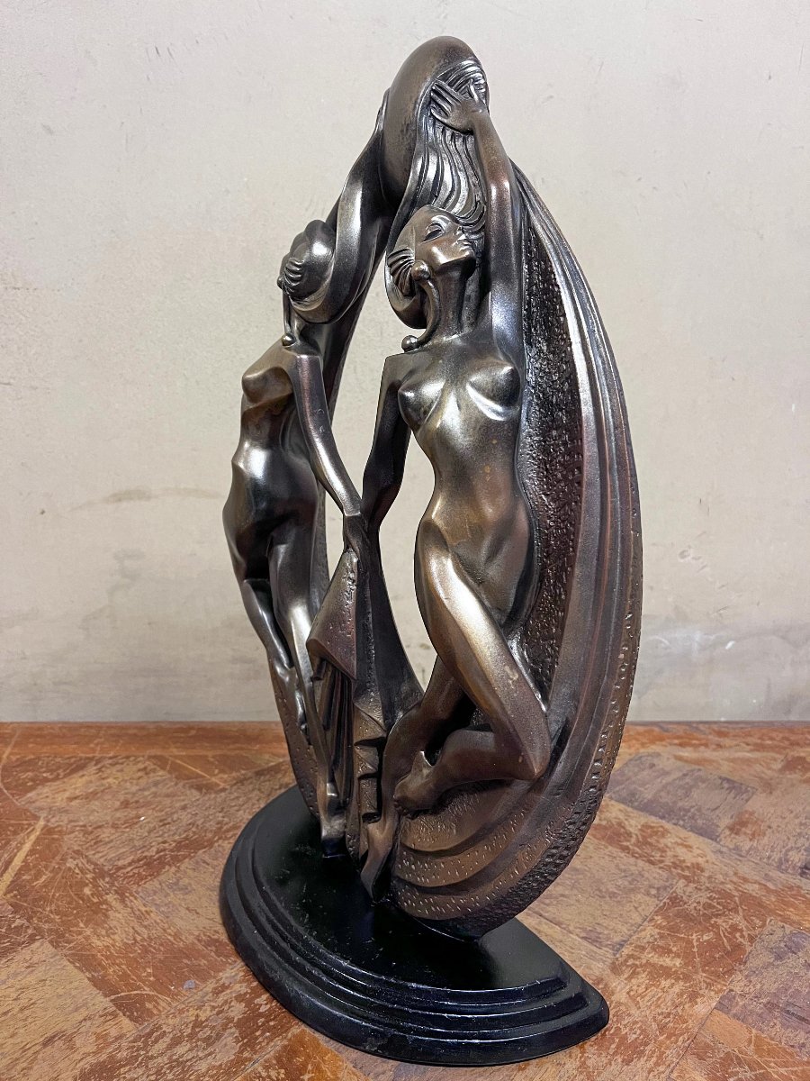 Sculpture 2 Nude Dancers By Alexander Danel-photo-3
