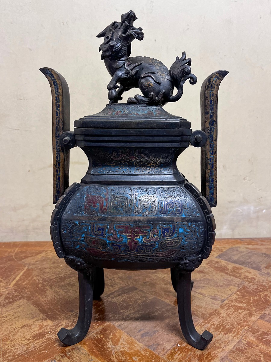 Brule parfum chinois en bronze