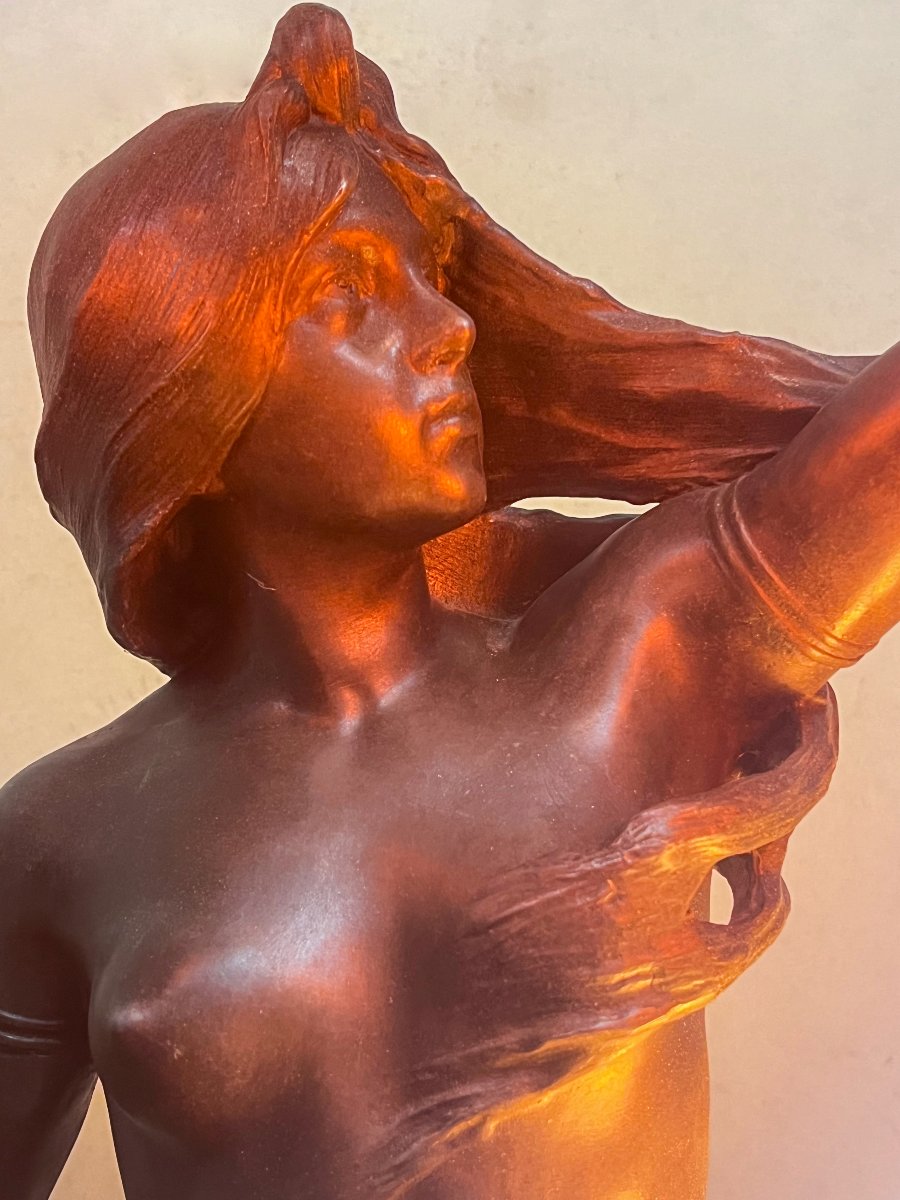 Art Nouveau Bronze Floor Lamp-photo-8