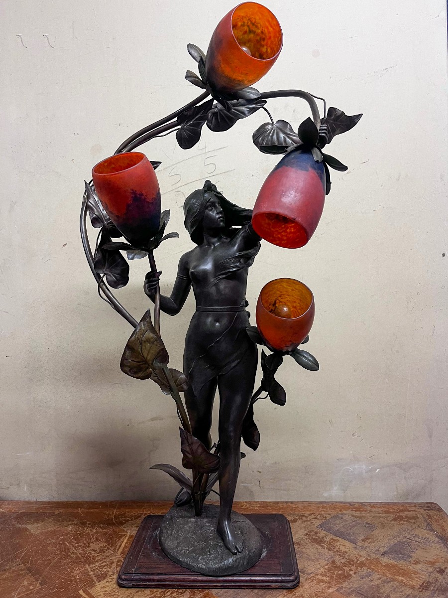 Art Nouveau Bronze Floor Lamp