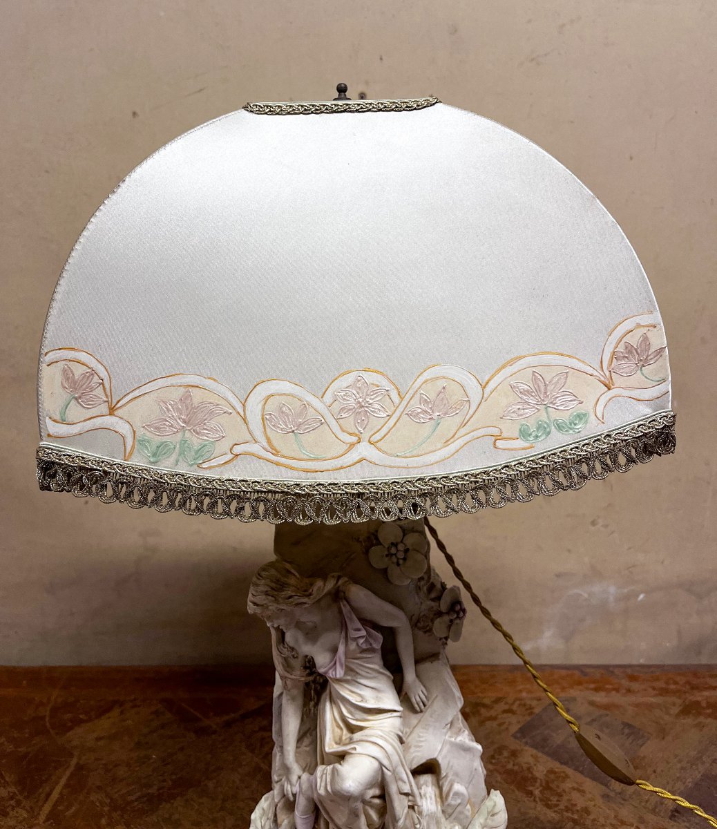 Lampe à poser en porcelaine, Royal Dux Bohemia Art Nouveau-photo-4
