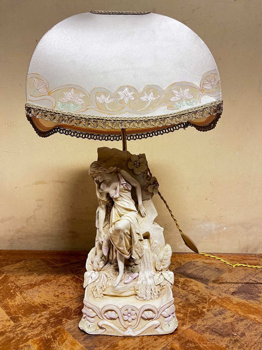Lampe à poser en porcelaine, Royal Dux Bohemia Art Nouveau
