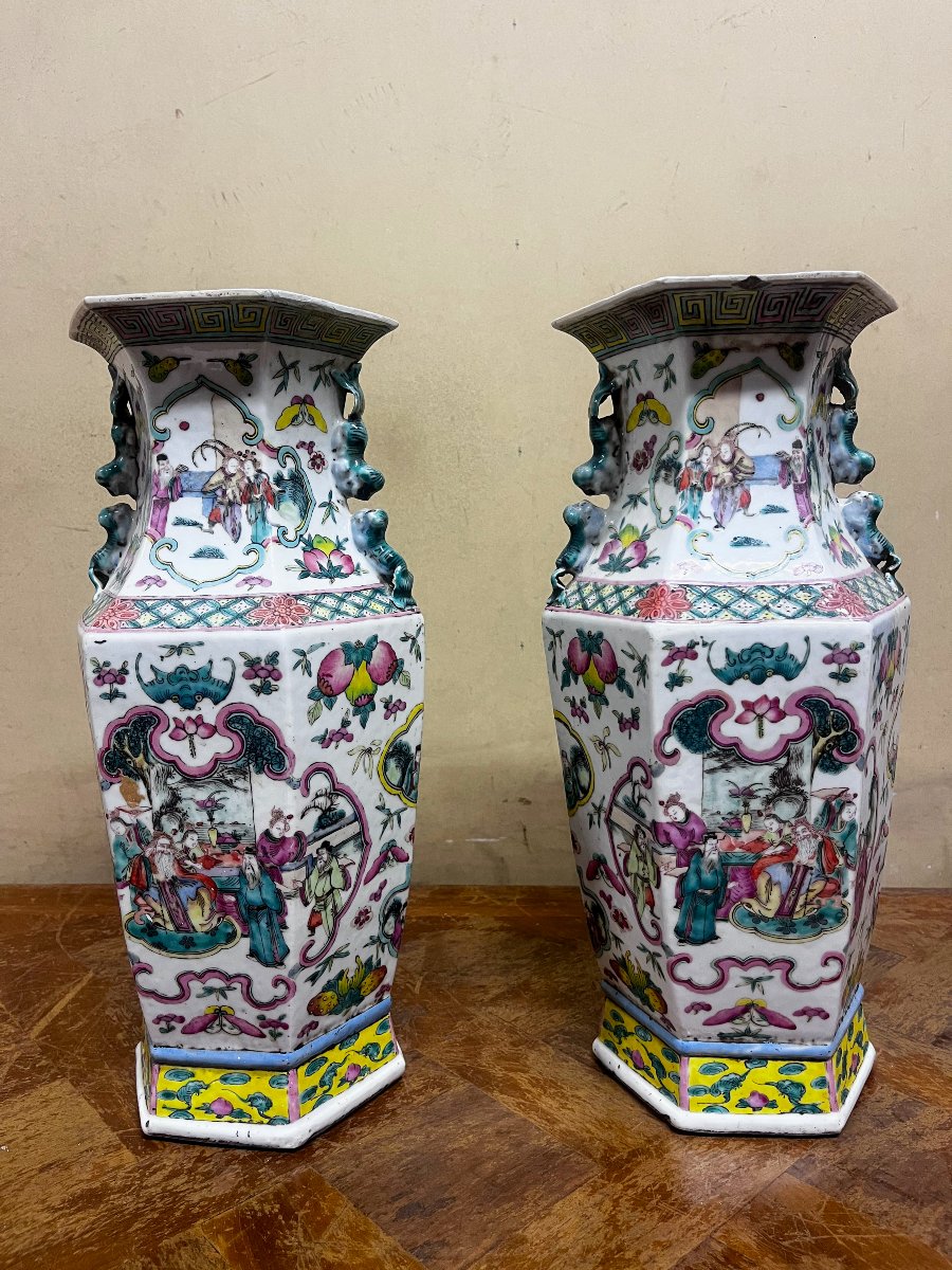 Paire de vase Chinois, 19ème siècle-photo-1