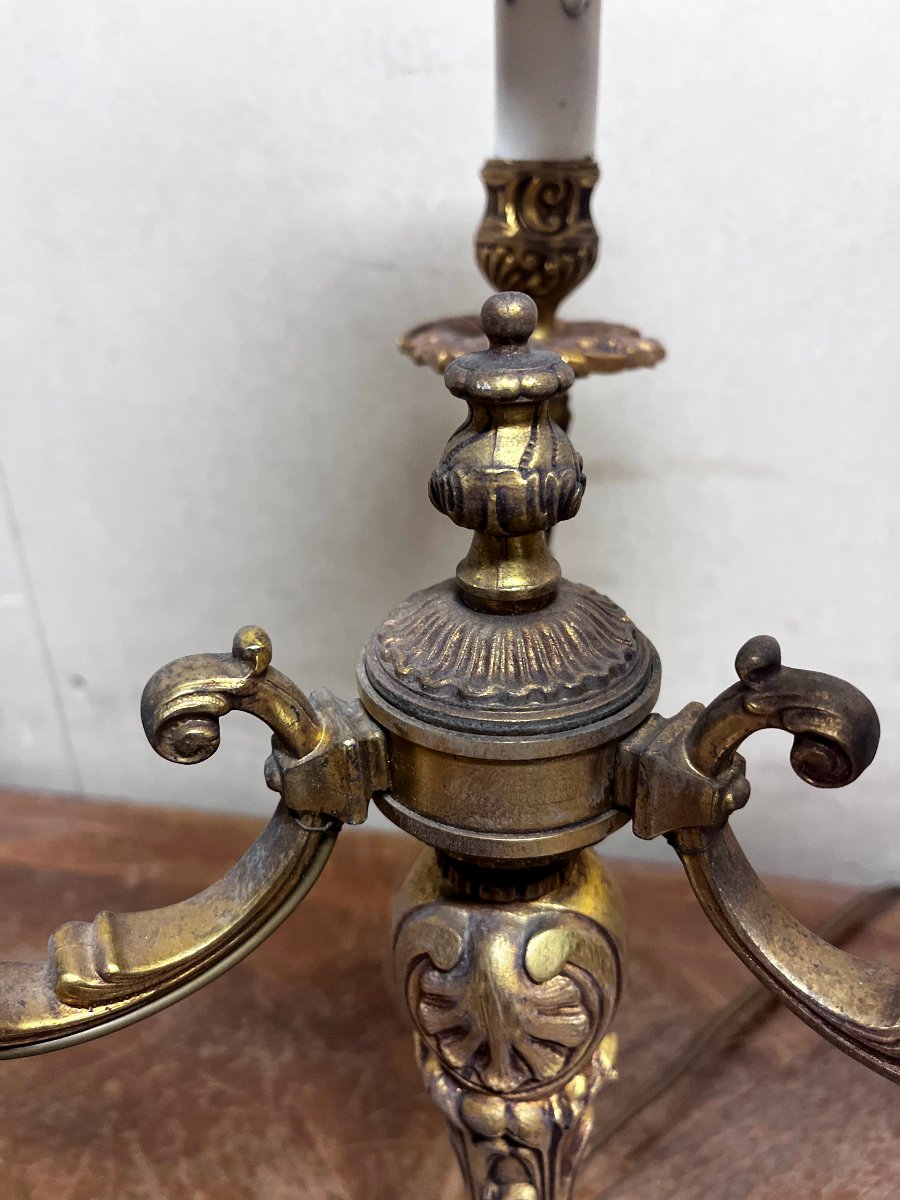 Paire de lampe en bronze doré-photo-6