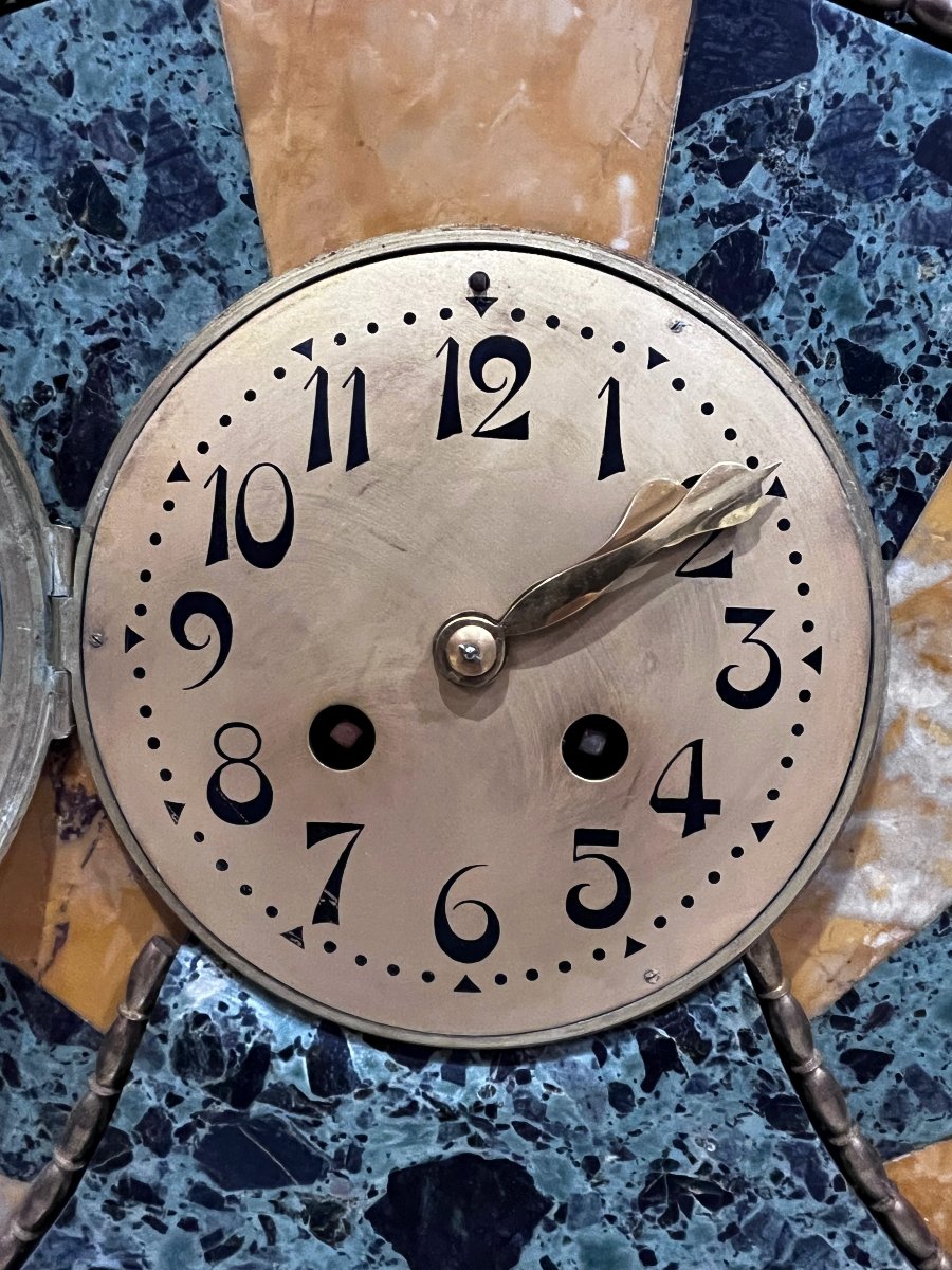 Art Deco Fireplace Surround, Clock And Cassolettes-photo-3