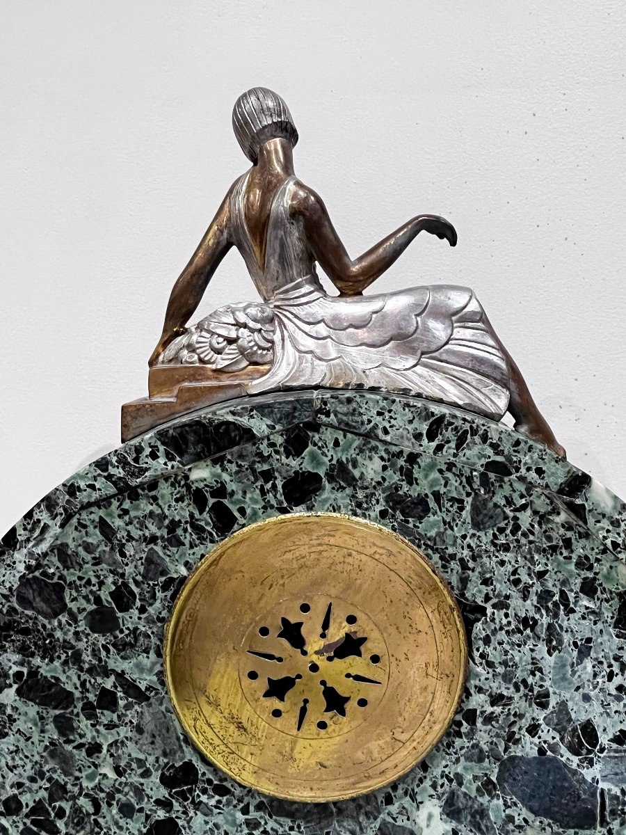 Art Deco Fireplace Surround, Clock And Cassolettes-photo-5