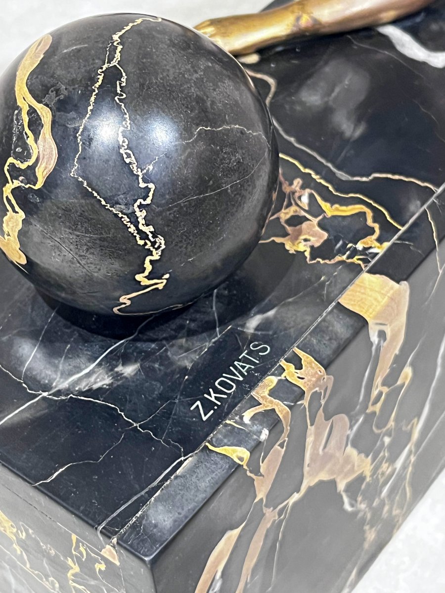 Bronze Art Deco, Elegante de Zoltan Kovatz-photo-4