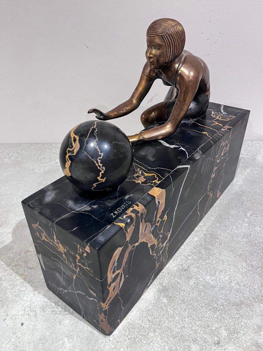 Bronze Art Deco, Elegante de Zoltan Kovatz-photo-2