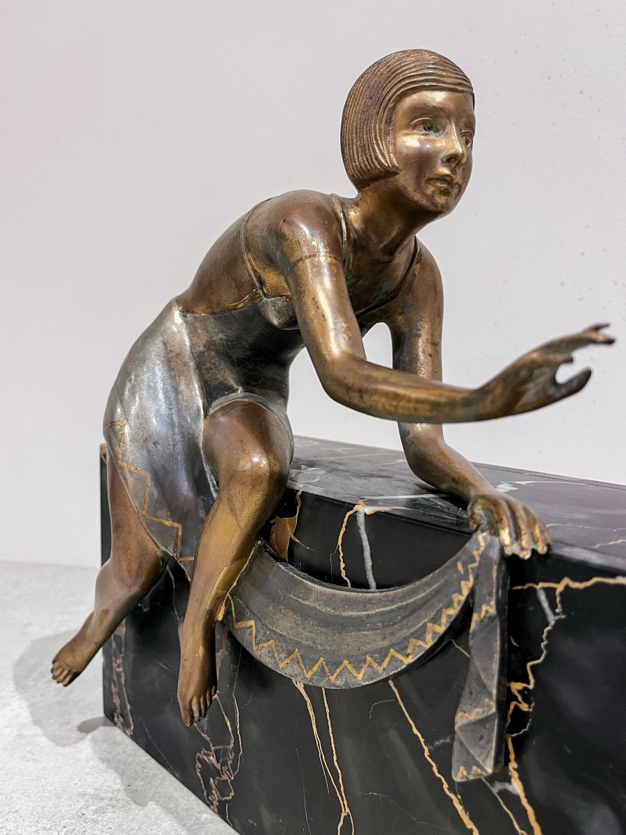 Bronze Art Deco, Elegante de Zoltan Kovatz-photo-4