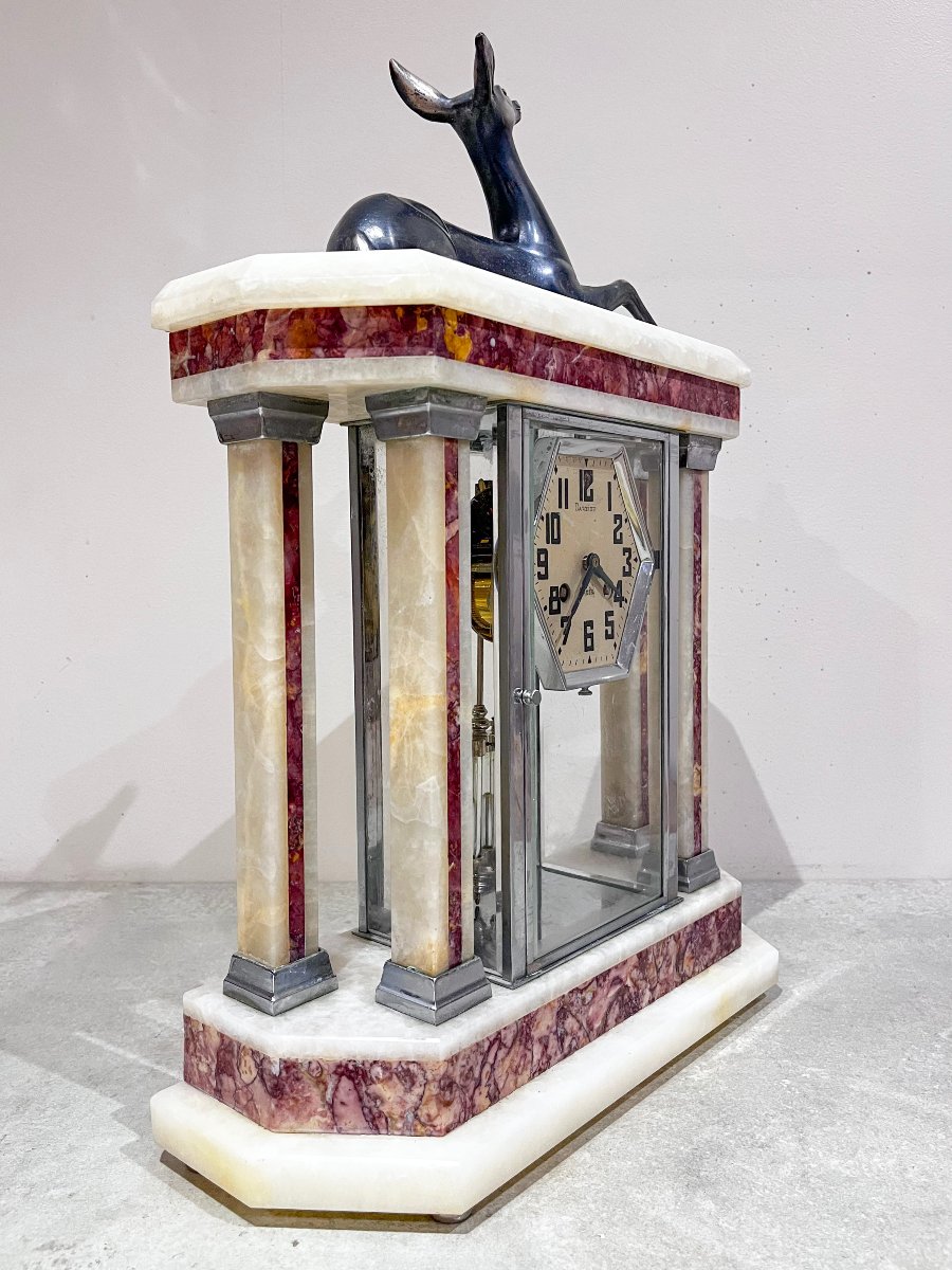 Art Deco Fireplace Surround, Clock And Cassolettes-photo-1