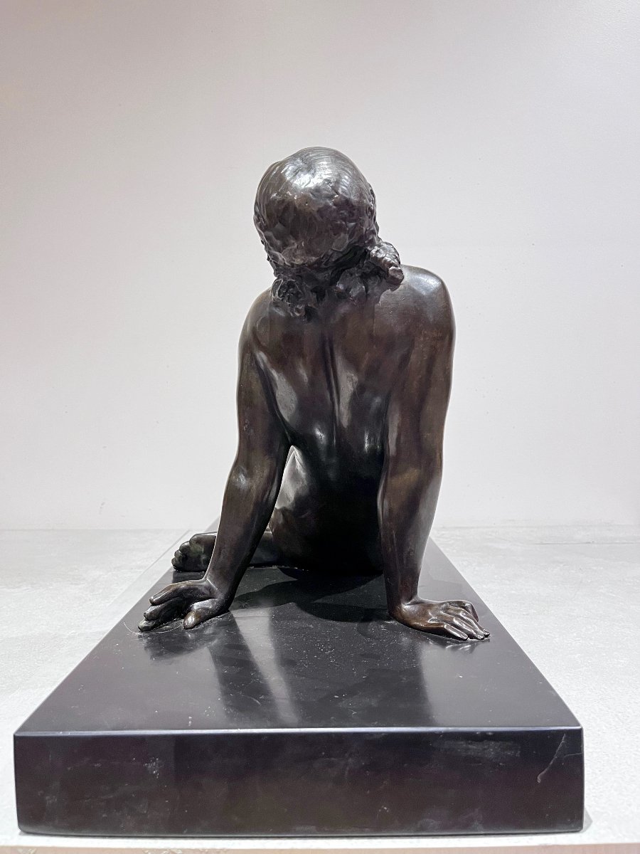 Art Deco Bronze Of A Languid Woman By Jaume Martrus I Riera-photo-4