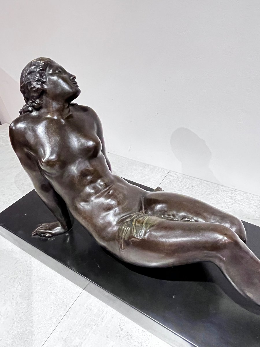 Art Deco Bronze Of A Languid Woman By Jaume Martrus I Riera-photo-5