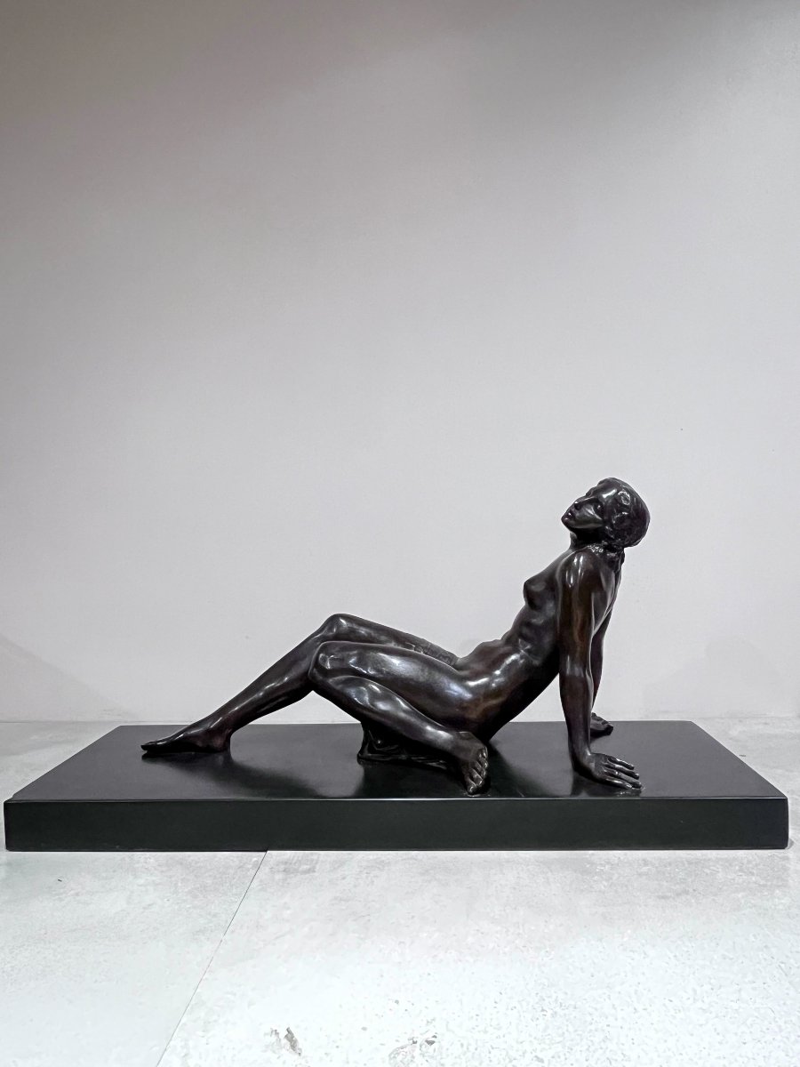 Art Deco Bronze Of A Languid Woman By Jaume Martrus I Riera