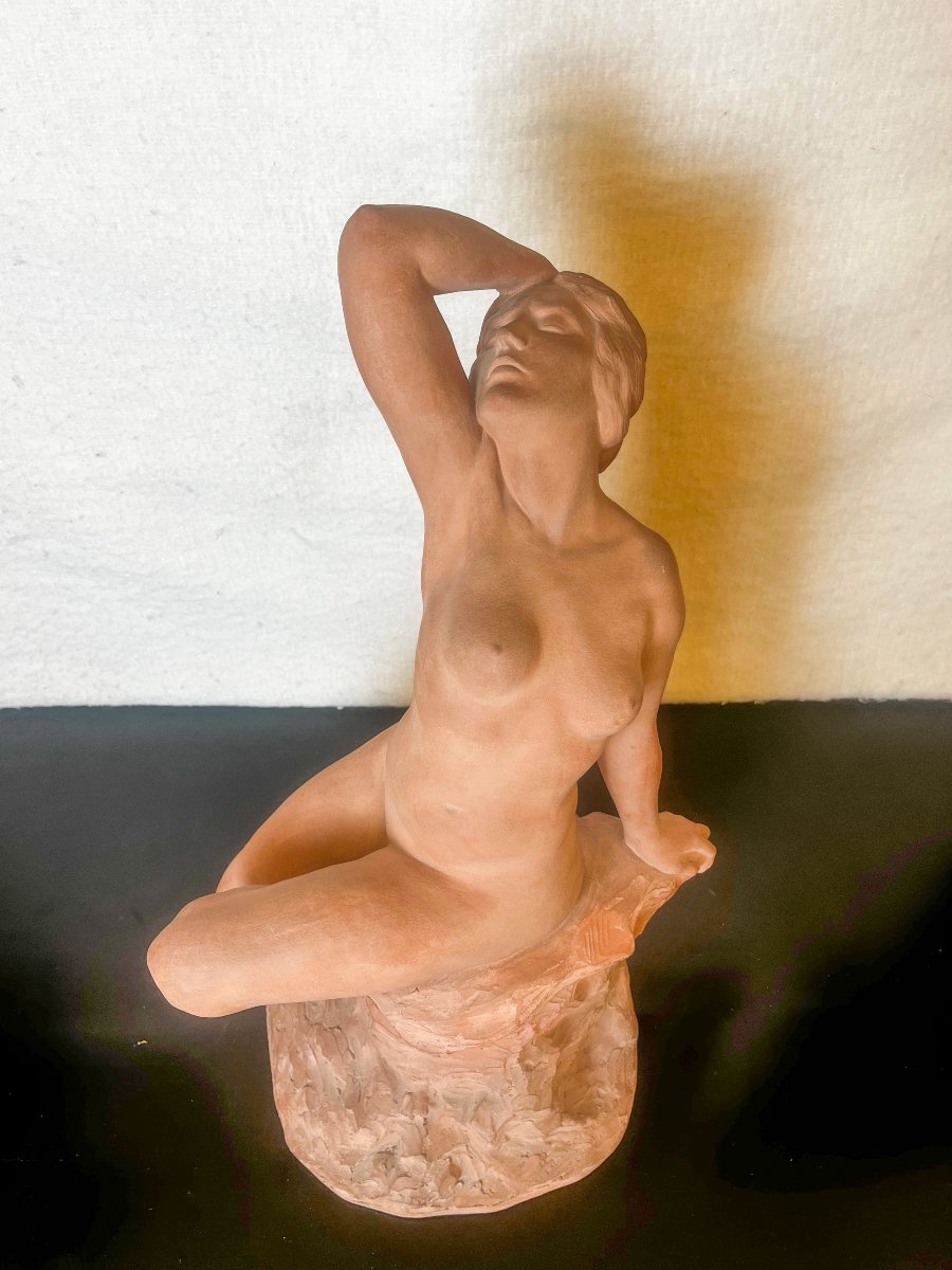 Sculpture nu de femme en terre cuite-photo-1