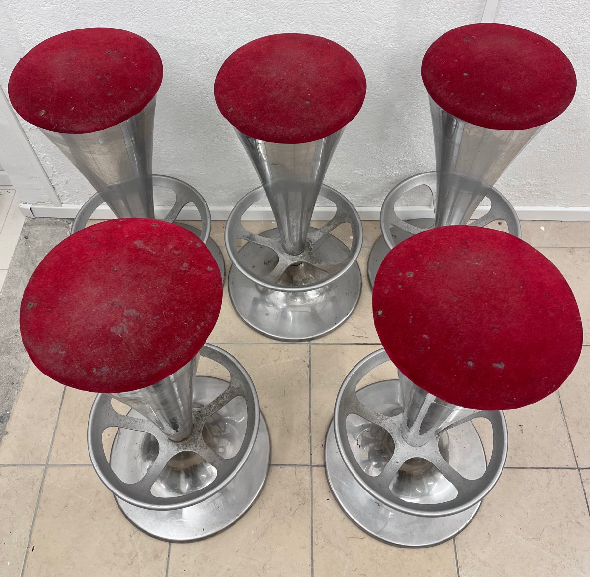 Lot de 6 tabourets de bar modèle Dream 4816,  édition Pedrali, Italie, 1990s-photo-2
