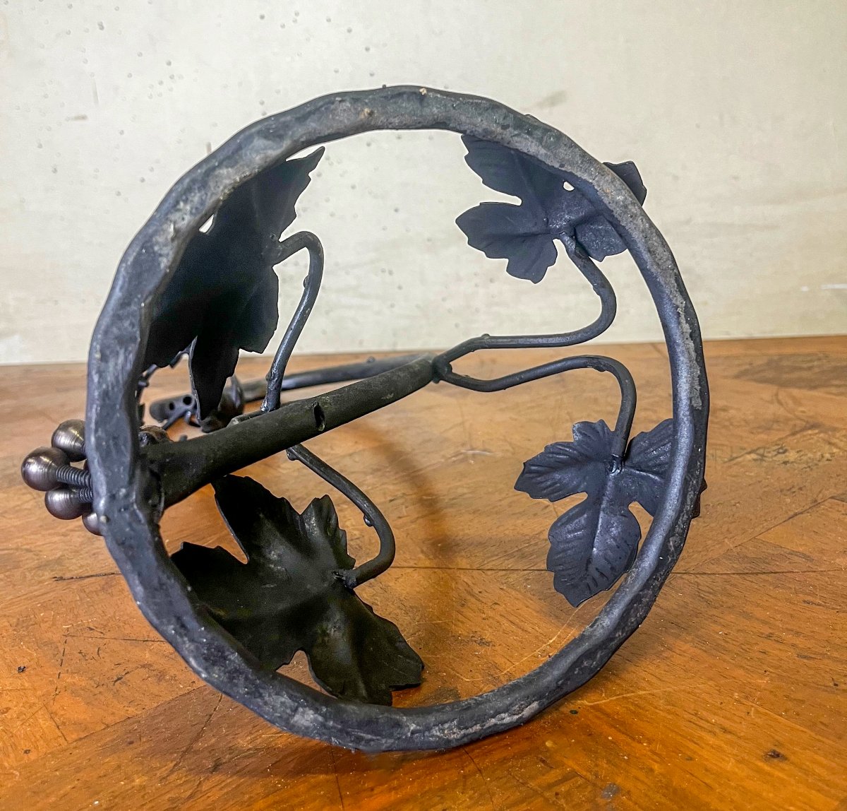 Monture de pied de lampe en fer forgé-photo-1