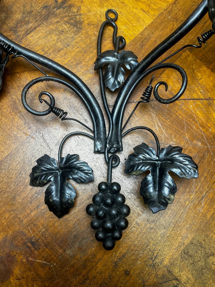 Double Wrought-iron Wall Sconce-photo-4