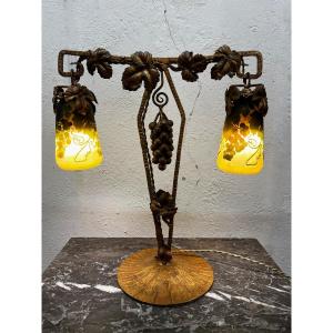 Daum Nancy Table Lamp, Art Nouveau, Early 20th Century