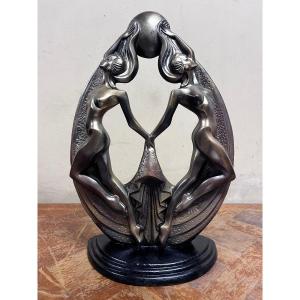 Sculpture 2 Nude Dancers By Alexander Danel