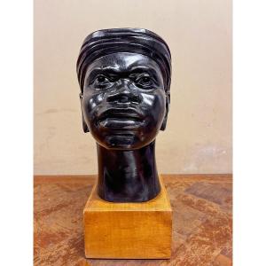 Nubian Head Sculpture, 19th Century