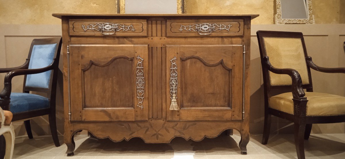 Ancien Buffet En Cerisier Louis XV - Epoque XIXème