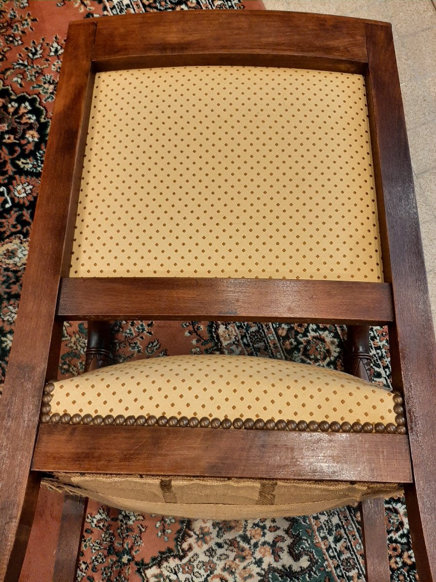 Paire De Fauteuils Têtes De Dauphin En Acajou Blond -  Début XIXème-photo-4