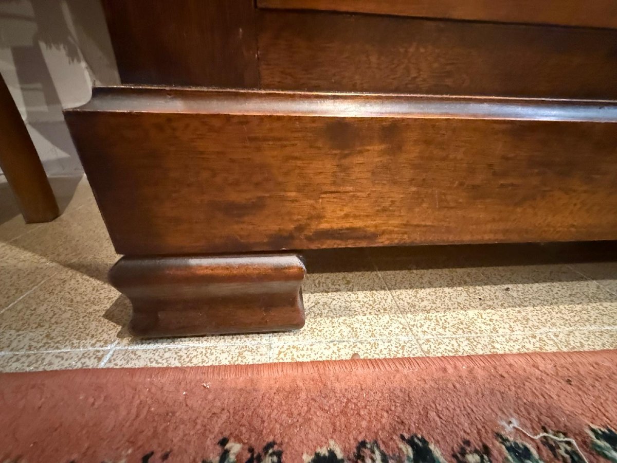 Charles X Style Secretary In Mahogany And Fruitwood Veneer - 19th Century-photo-1