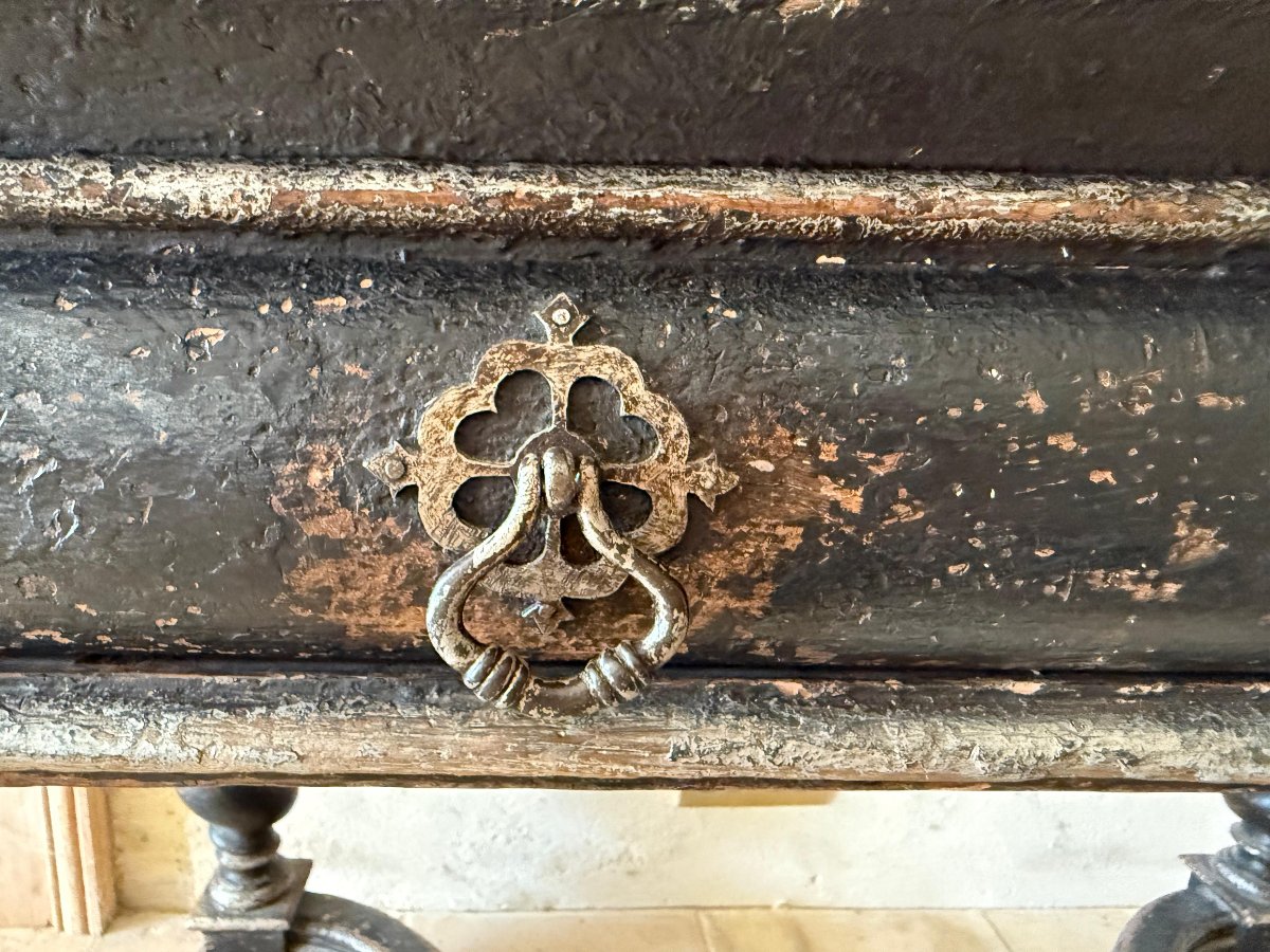 Table à écrire console Louis XIII en bois fruitier - milieu XVIIe-photo-8