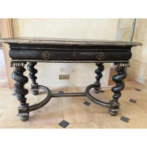 Louis XIII Console Writing Table In Fruitwood - Mid-17th Century