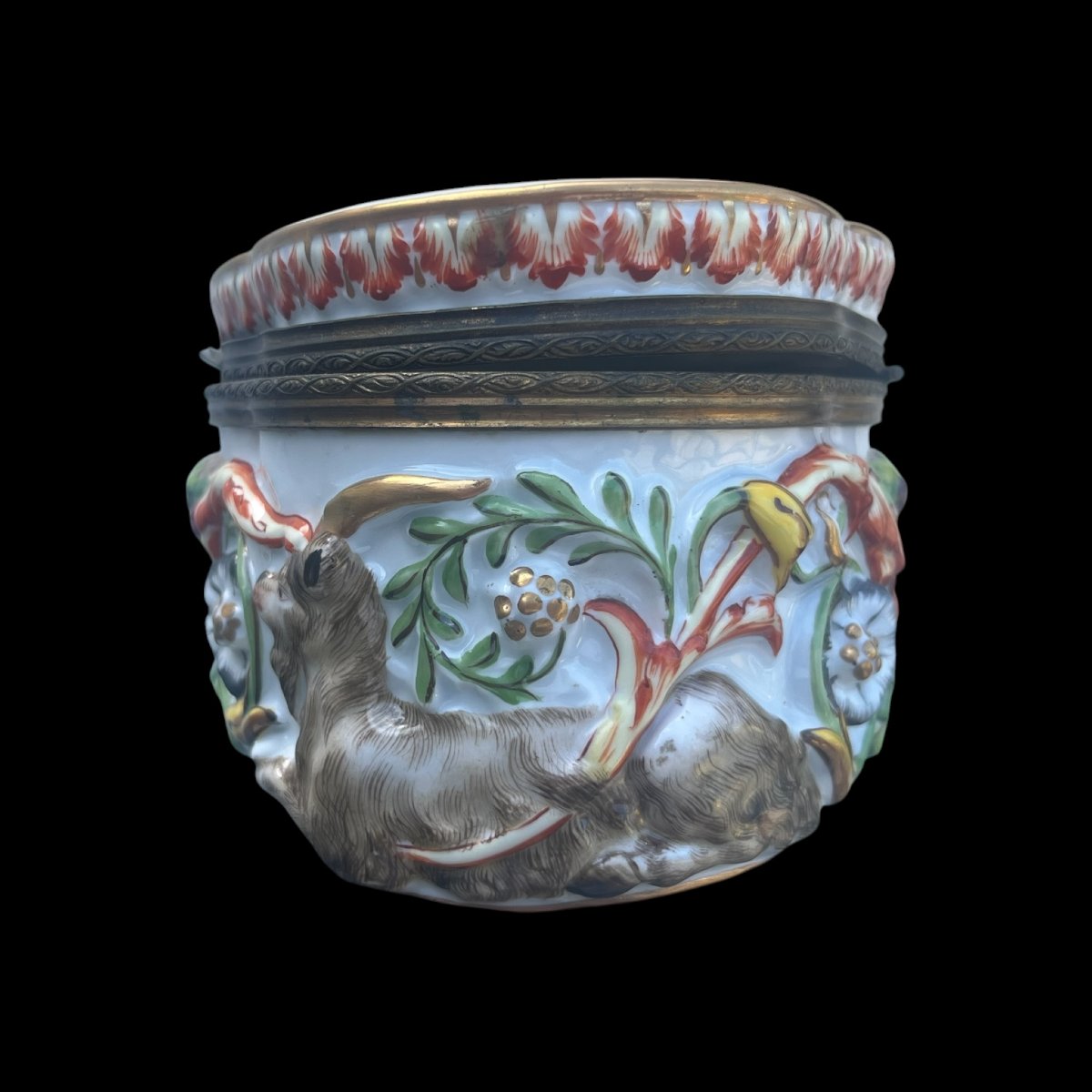 Capodimonte Porcelain Jewelry Box, 19th Century, Depicting Vulcan's Forge-photo-3