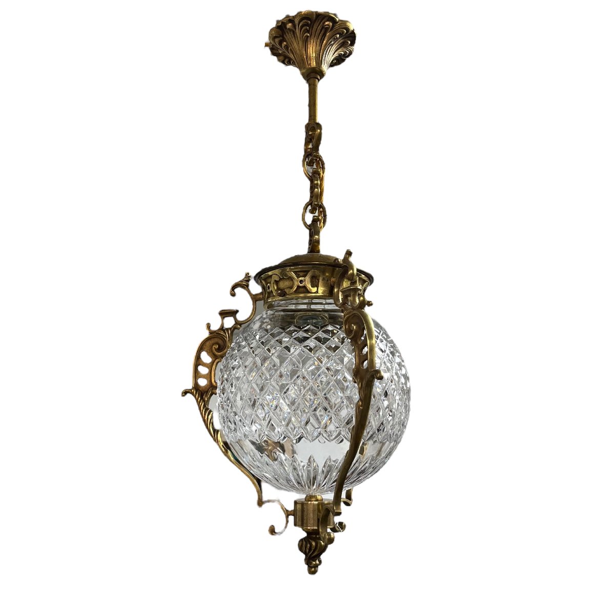 Bronze And Baccarat Crystal Lantern, Circa 1900