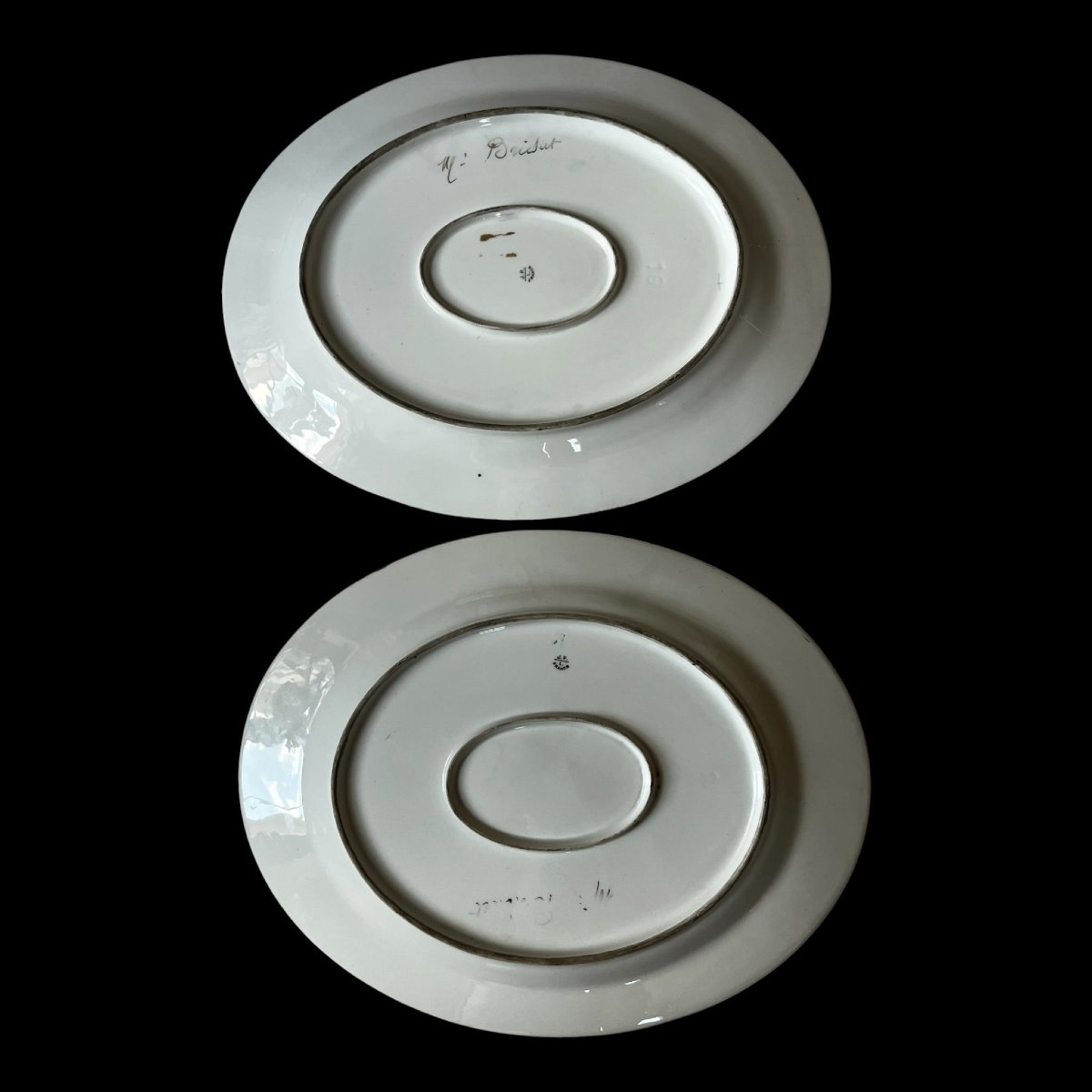 Two Large Oval Plates Depicting A Seascape From The Jean Pouyat Factory In Limoges-photo-1