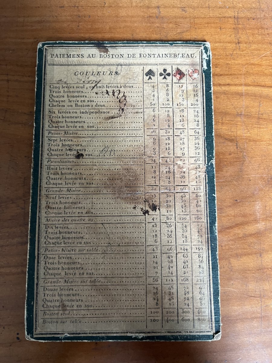 Coffret de jeu de Boston et Bog de la maison Alphonse Giroux Paris début XIXe -photo-4