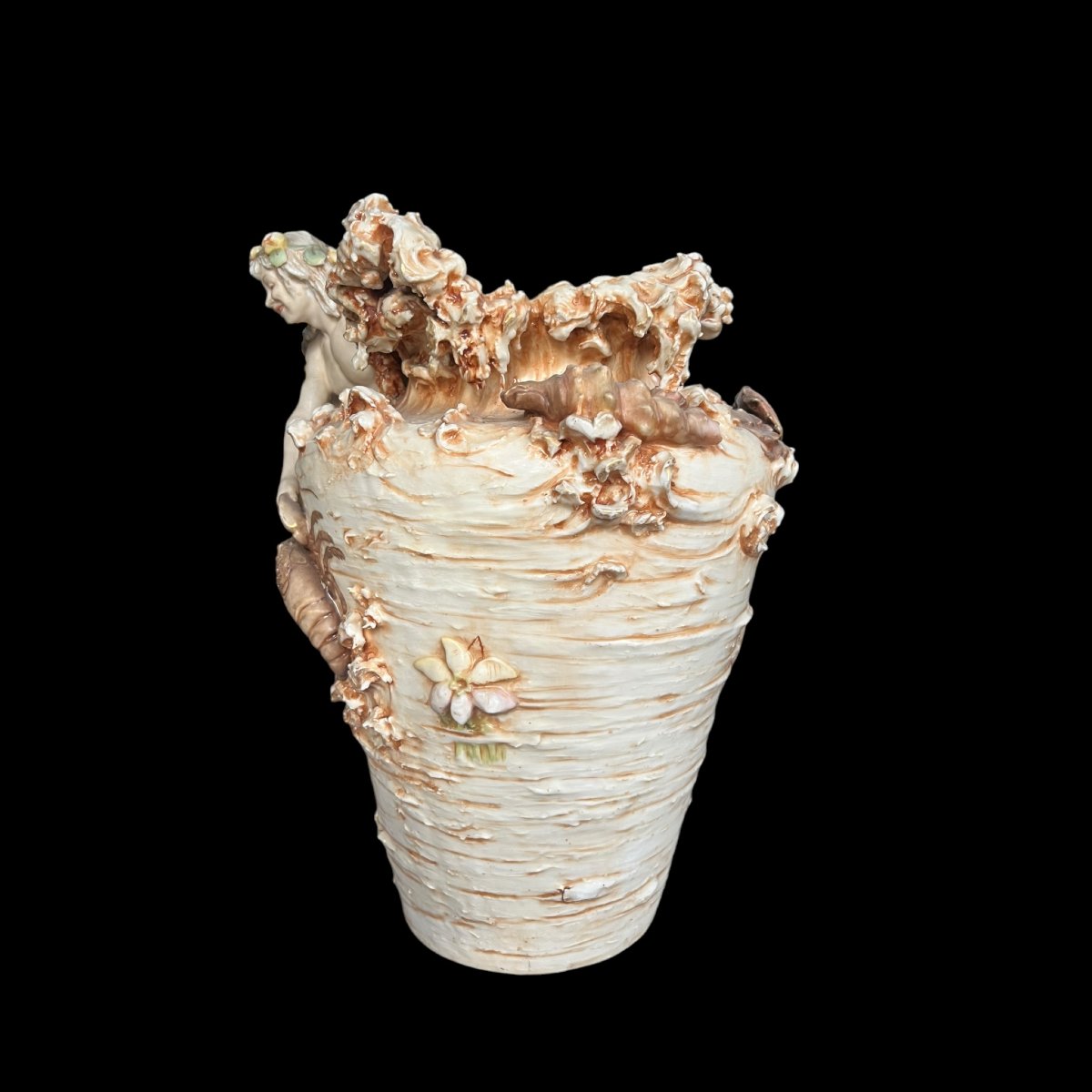 Vase Royal Dux Bohémia au triton, crabe et homard-photo-4