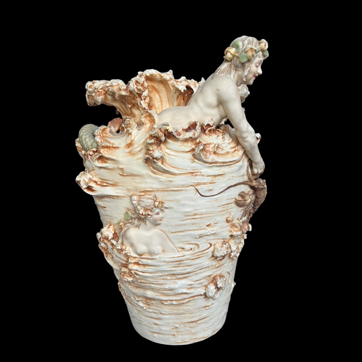 Vase Royal Dux Bohémia au triton, crabe et homard-photo-1